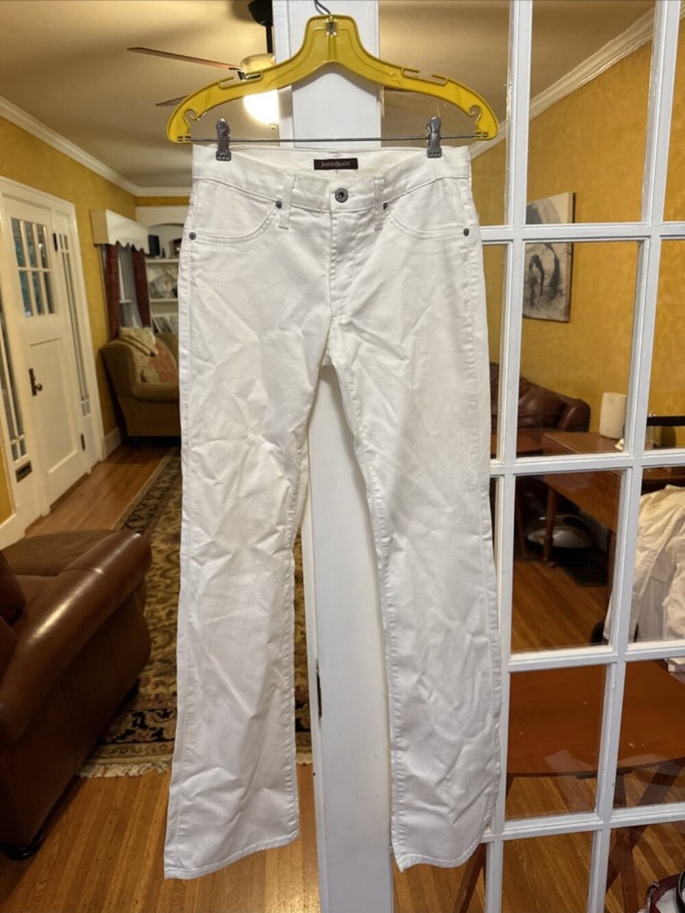 James Jeans Reboot Dry Aged Flare Denim mid Rise feather white Size 28 NWD